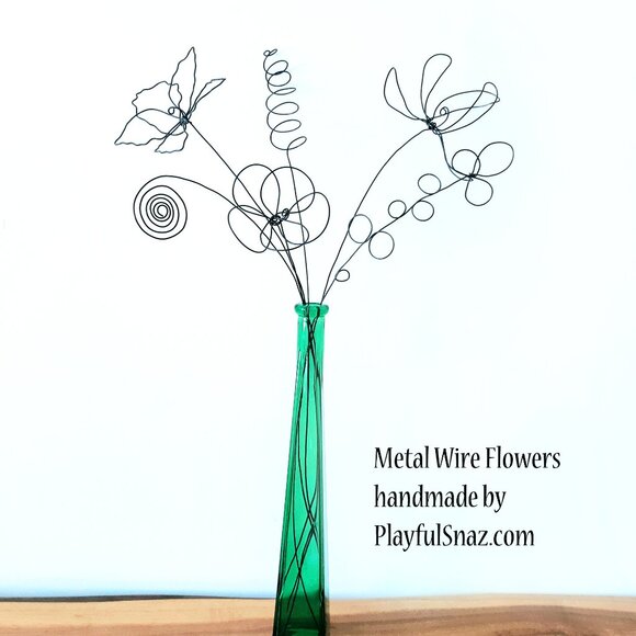 Handmade Wire Flowers Made to Order Made In Canada One of a kind Metal Bouquet - Picture 1 of 13
